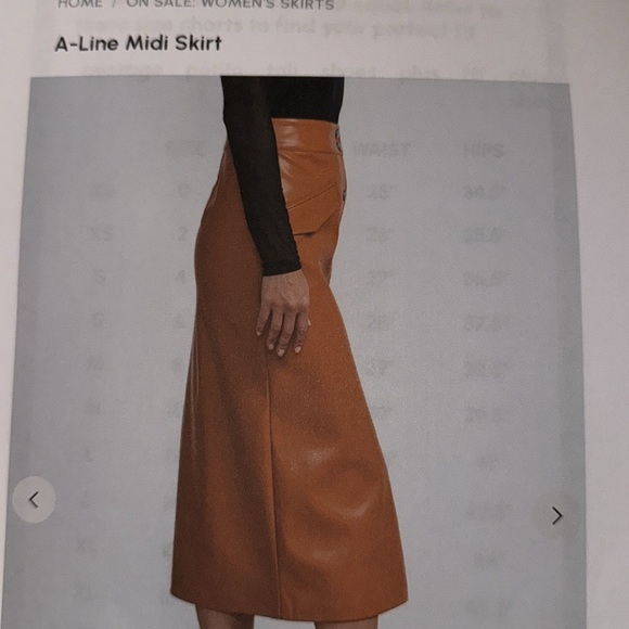 NY&CO SKIRT, FAUX LEATHER, MIDI, A-LINE, SIZE X-LARGE - Picture 7 of 8